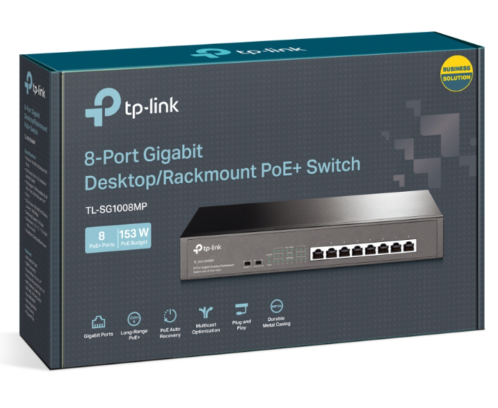 TP-Link 8-Port Gigabit Desktop/Rackmount Switch mit 8-Port PoE+ V4