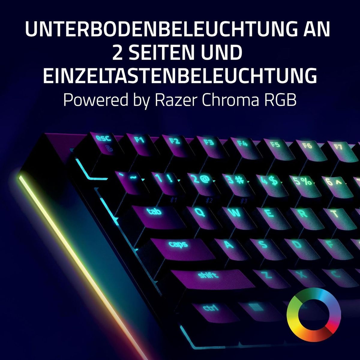 Razer BlackWidow V4 Pro 75% - Kabellose Hotswap-Gaming-Tastatur - OLED-Display (Command Dial, Konnektivitu00e4t 4K Hz & Bluetooth, Razer Snap Tap, magnetische Handballenauflage) Schwarz - (USA Layout - QWERTY)