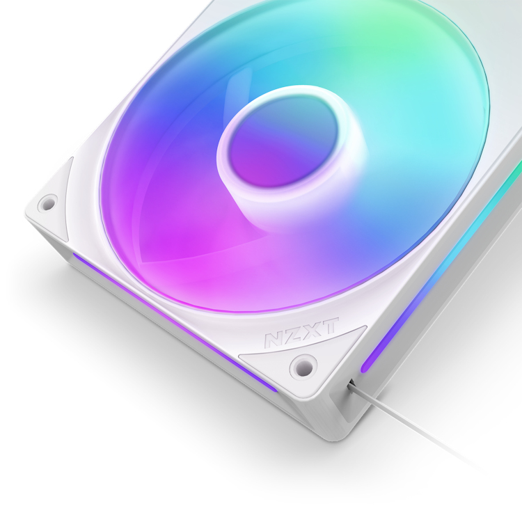 NZXT RF-U36HF-W1 Gehäuselüfter 360 mm, 2400 RPM, FDB-Lager, RGB Beleuchtung, Weiß, 8 LEDs, 8-polig