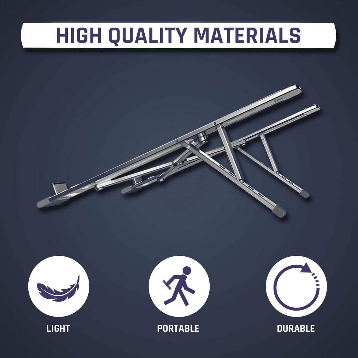 Klim Steady - Laptop Stand and Tablet Stand + Lightweight, Robust Aluminium Frame + Adjustable Notebook Stand Compatible with iPad and Laptop up to 15.6 Inches