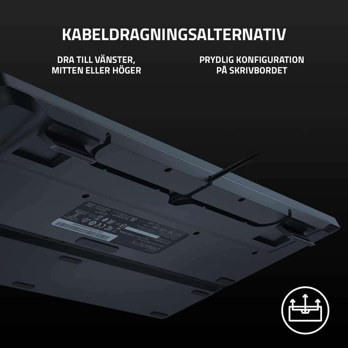 Razer Ornata V3 X Low Profile Gaming-Tastatur (Silent Membrane Switches, UV-beschichtete Tastaturen, langlebiges Design, spritzwassergeschu00fctzt, ergonomischer Schreibstu00e4nder) - (NORDIC Layout - QWERTY)
