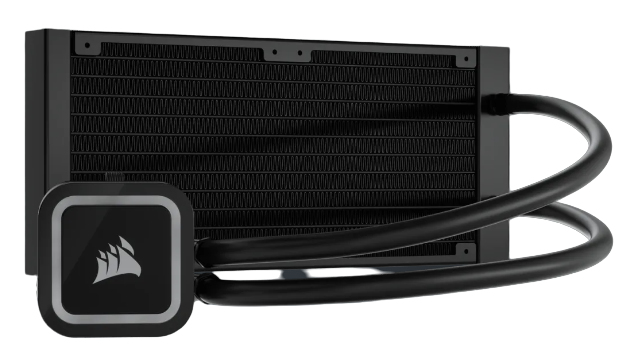 Corsair CW-9060065-WW2 All-in-One CPU-Wasserkühler 240 mm, 2x 120 mm Lüfter 1500 RPM, RGB, Hydrauliklager, Schwarz, kompatibel mit LGA1700/AM5