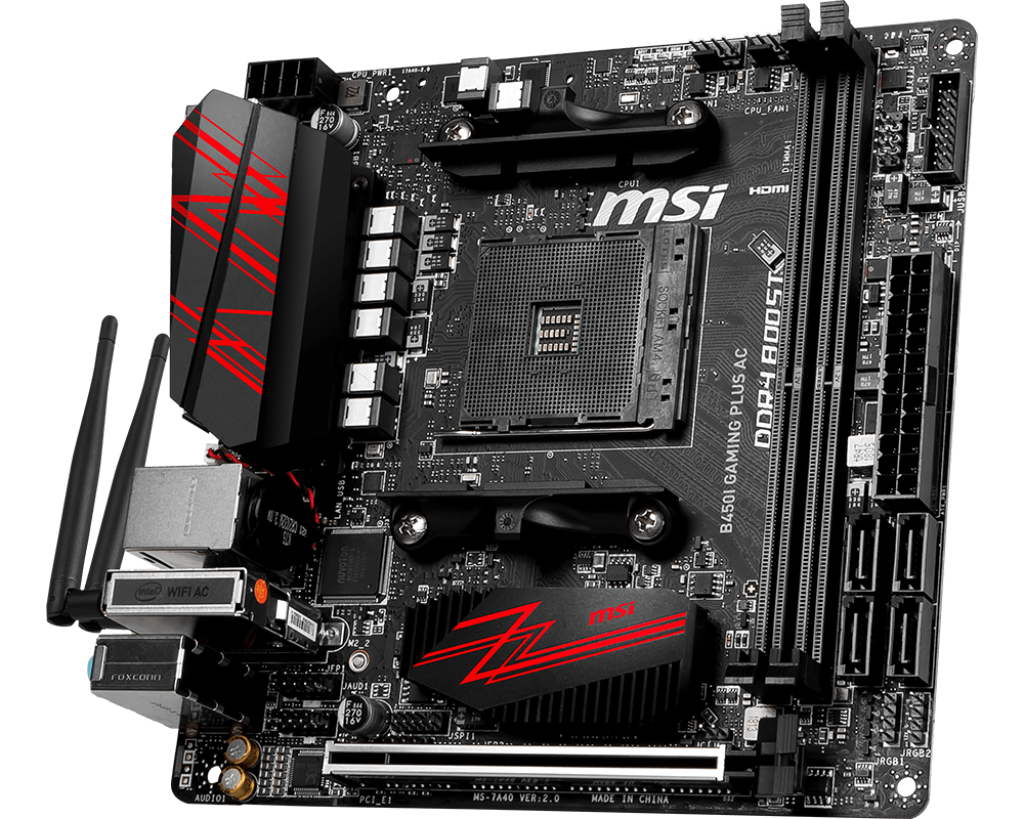 MSI B450I GAMING PLUS AC Motherboard AMD B450 Socket AM4 mini ITX