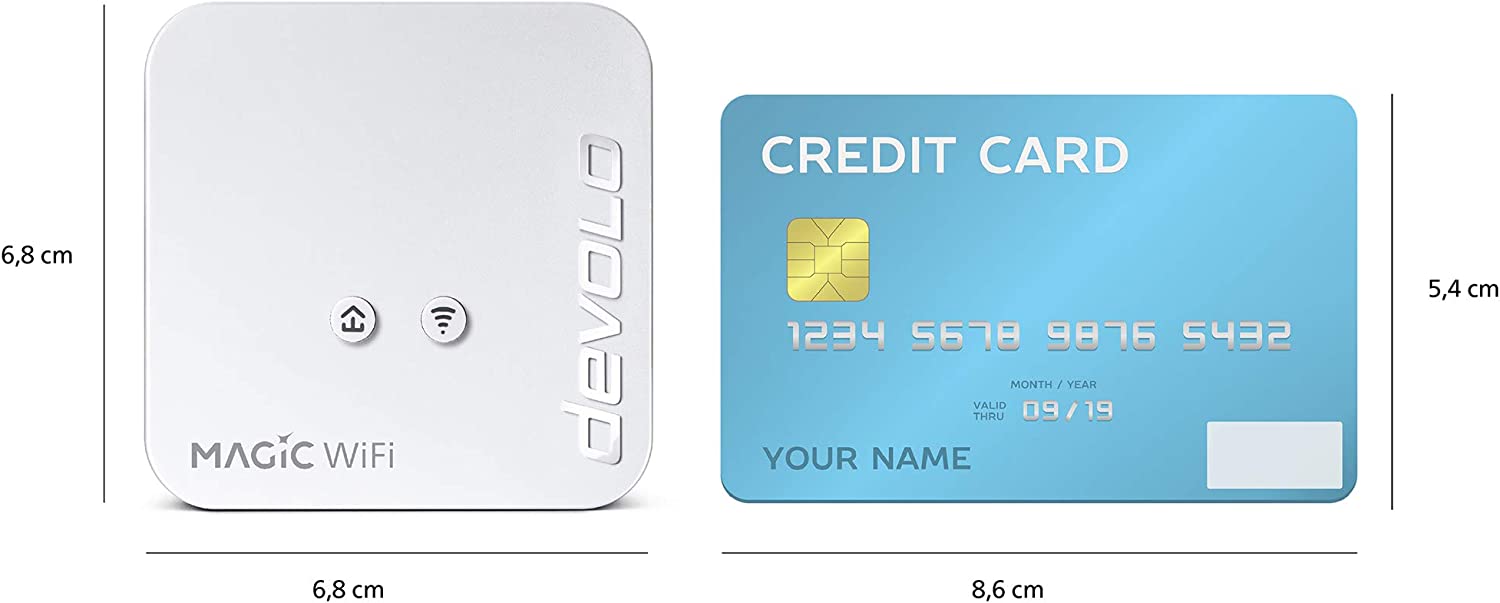 devolo WLAN Powerline Adapter Magic 1 Wi-Fi mini Erweiterungsadapter -bis zu 1.200 Mbit/s Mesh WLAN Verstärker 1x LAN Anschluss dLAN 2.0 WLAN mini Erweiterungsadapter Single