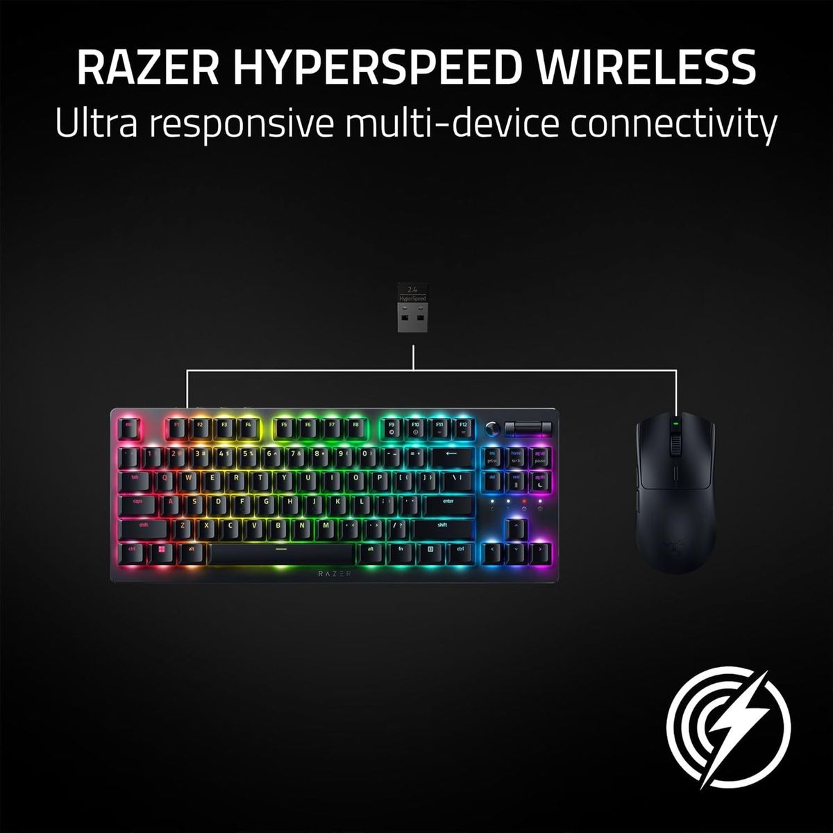 Razer Viper V3 HyperSpeed Gaming-Maus Kabellos (HyperSpeed RF), 30.000 DPI, Ambidextrisch, AA-Batterie, 82 g, Schwarz