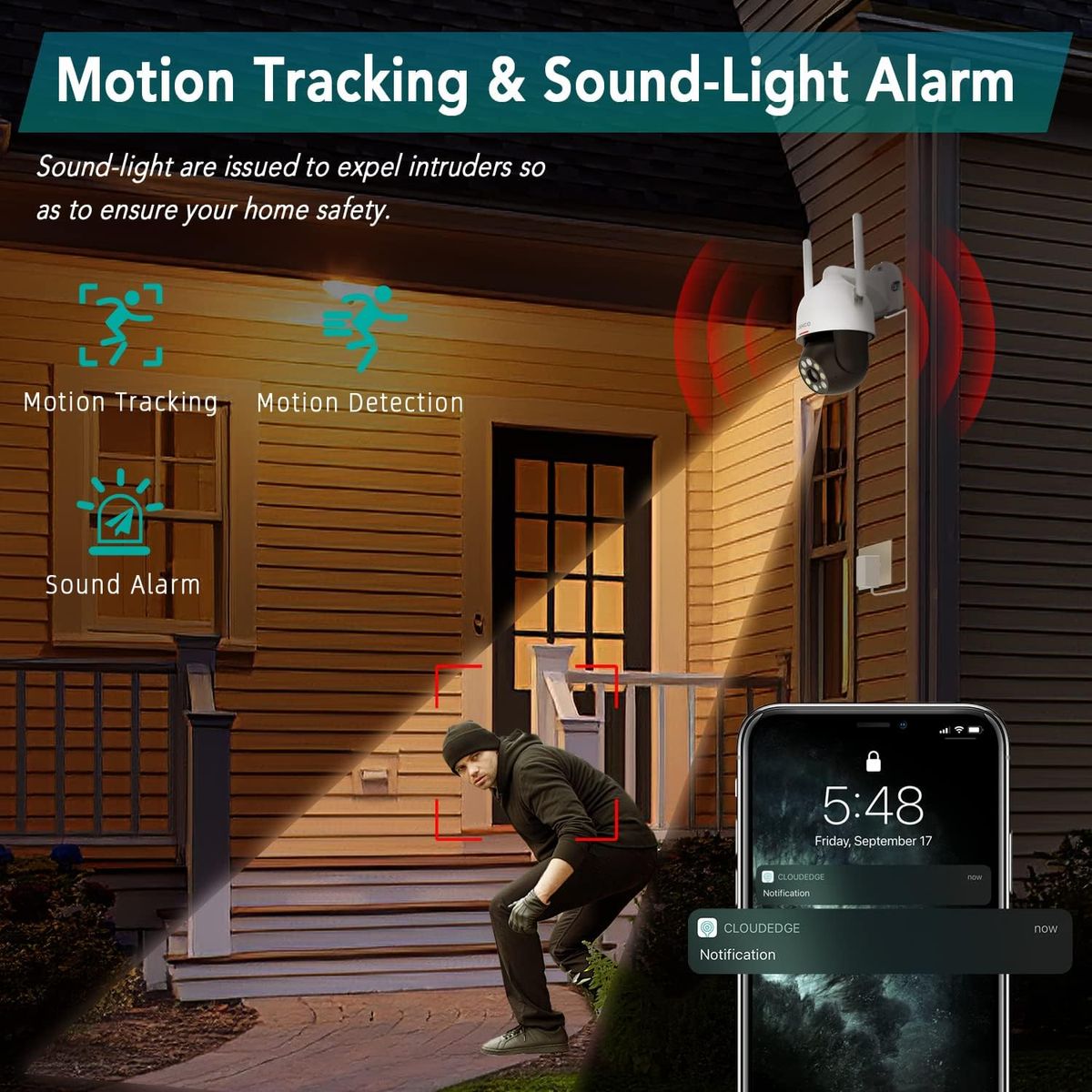 DEKCO 2K Überwachungskamera Aussen WLAN, 350°/90° Schwenkbar WLAN Kamera Outdoor, 3MP WiFi Kamera mit Automatische Verfolgung, 30m Nachtsicht in Farbe, 2-Wege Audio, IP66… DEKCO 2K Überwachungskamera Aussen WLAN, 350°/90° Schwenkbar WLAN Kamera Outdoor, 3MP WiFi Kamera mit Automatische Verfolgung, 30m Nachtsicht in Farbe, 2-Wege Audio, IP66…