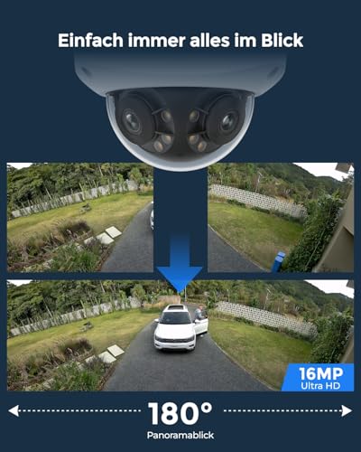 Reolink Duo 3V PoE 16MP 180° Panorama Dual-Objektiv Überwachungskamera, PoE, Bewegungsverfolgung, Farbnachtsicht, Spotlight, 2-Wege-Audio, IK10, IP67