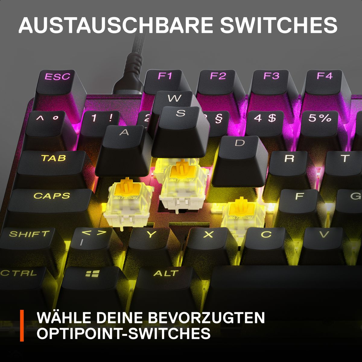 SteelSeries Apex 9 TKL - Mechanische Gaming-Tastatur - Optische Schalter - 2-Punkt Antrieb - Tenkeyless - (GBR Layout - QWERTY)