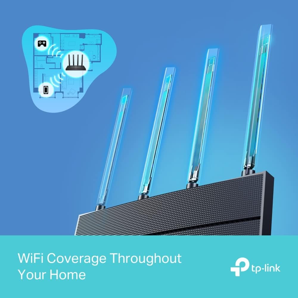 TP-Link Archer AX18 Wi-Fi 6 WLAN Router, Dualband AX1500, 4 Gigabit-Ports, WPA3, Kindersicherung, Gast-Netzwerk, keine DSL-Funktion AX1500 Router