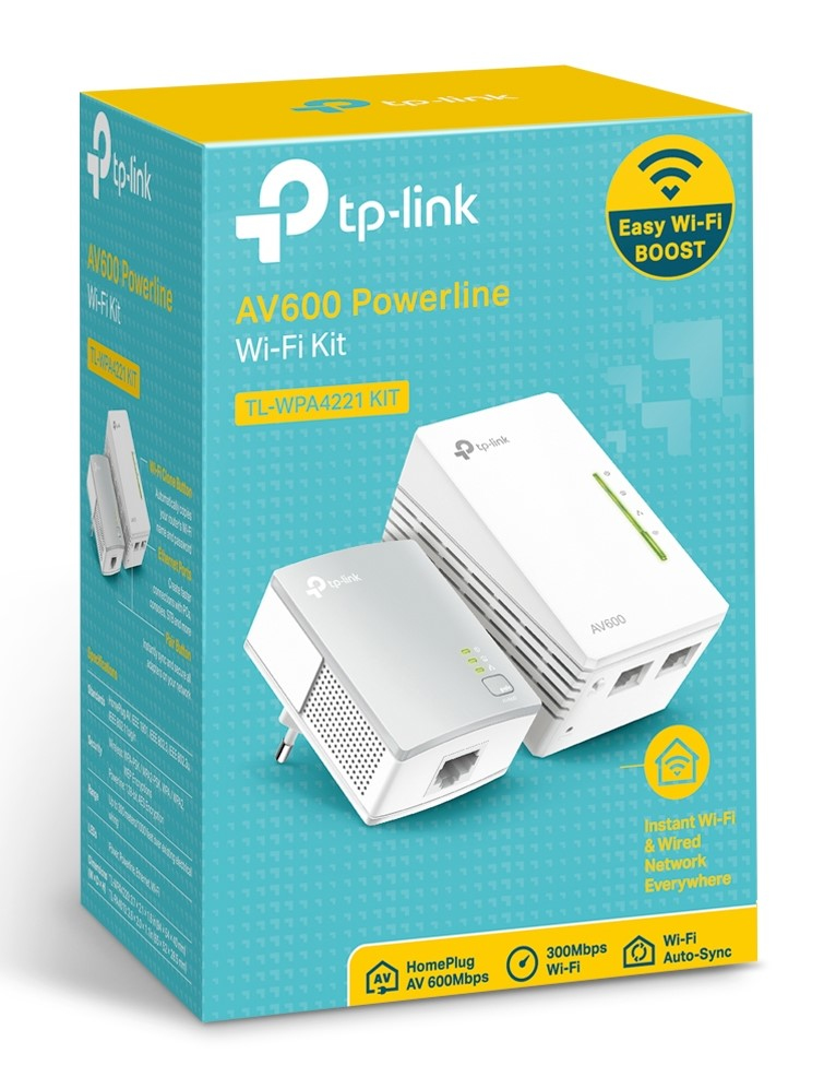 TP-Link AV600 Powerline Wi-Fi KIT Qualcomm 30 TL-WPA4221 KIT AV600 Schwarz V4