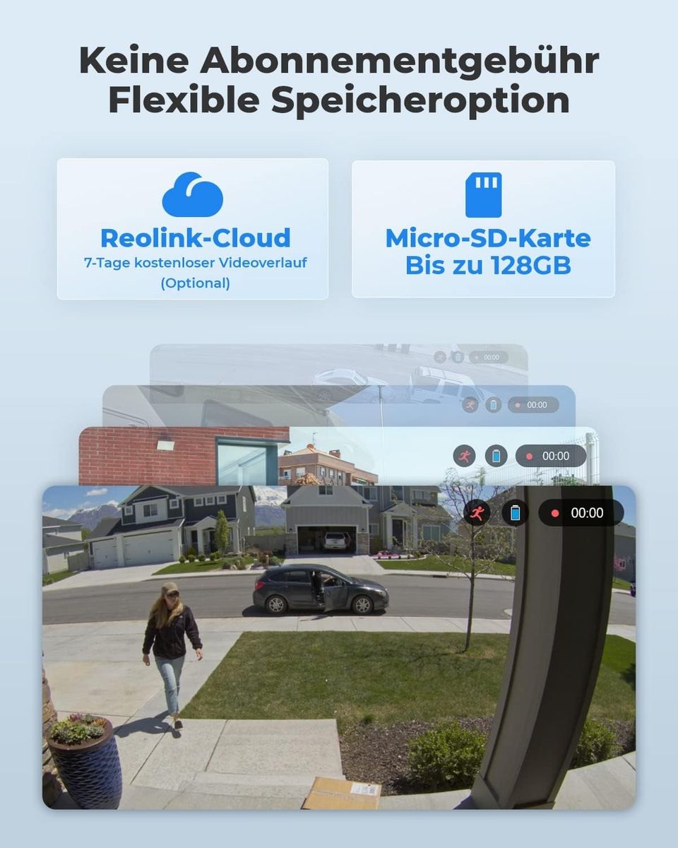 Reolink 2K 4MP Überwachungskamera Aussen Akku Argus 3 Pro+Solarpanel, 2,4/5GHz WiFi, Kein Hub Erforderlich, mit Mensch/Fahrzeug/Haustiererkennung, Solar WLAN Kamera Outdoor mit Farbnachtsicht (1) Argus 3 Pro in Weiß mit Solarpanel