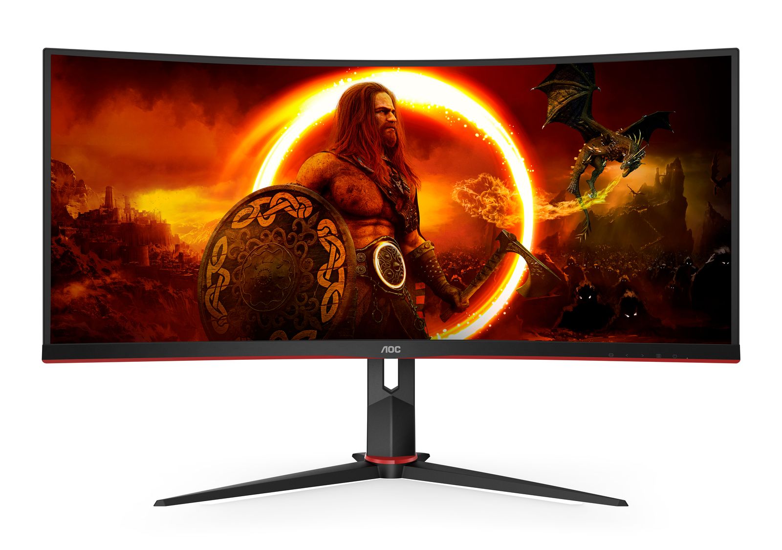 AOC G2 CU34G2XPD/BK Computerbildschirm 86,4 cm (34") 3440 x 1440 Pixel Wide Quad HD LED Schwarz, Rot