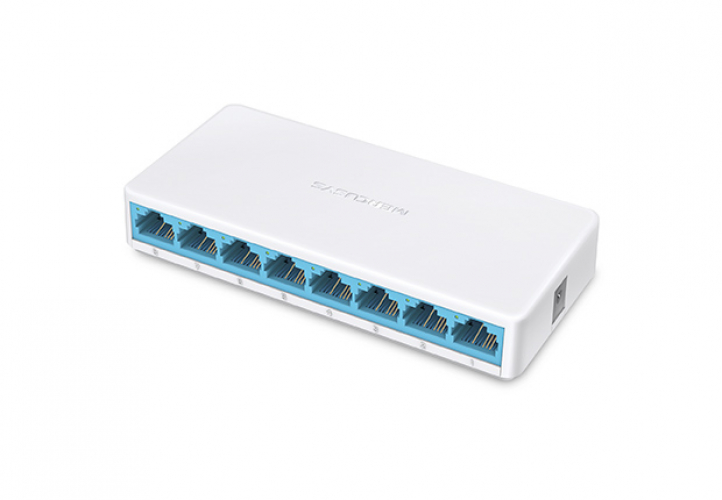 Mercusys MS108 8-Port Ethernet Netzwerk Switch 10/100 MBit/s, RJ-45 Anschlüsse LAN Switch, Lug-und-Play, Lüfterlose Ruhe, Automatische Geschwindigkeits- und Duplexanpassung