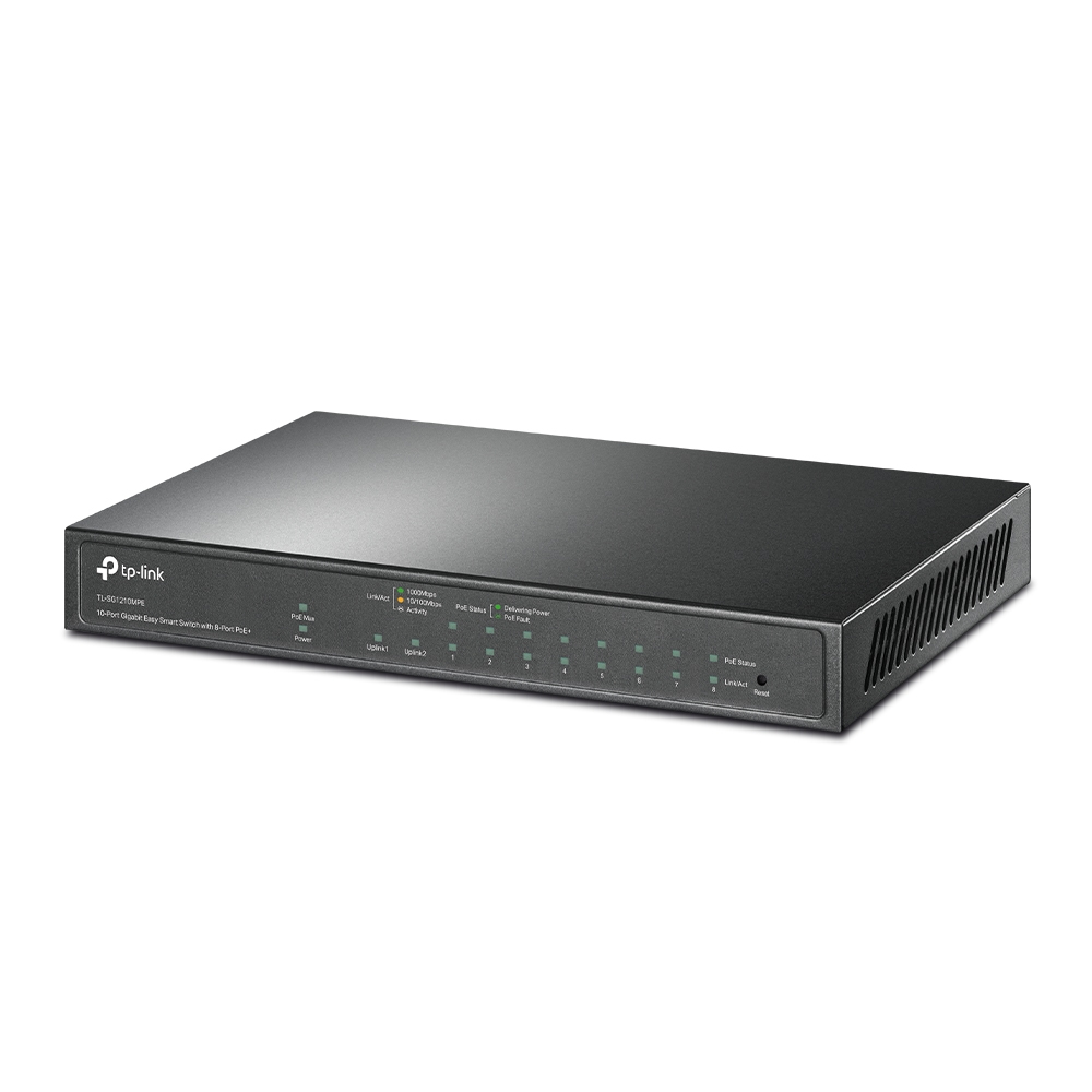 TP-Link TL-SG1210MPE Netzwerk-Switch Managed L2 Gigabit Ethernet (10/100/1000) Power over Ethernet (PoE) Schwarz