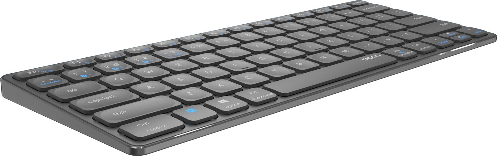 Rapoo E9600M Tastatur RF Wireless + Bluetooth Grau - (DEU Layout - QWERTZ)