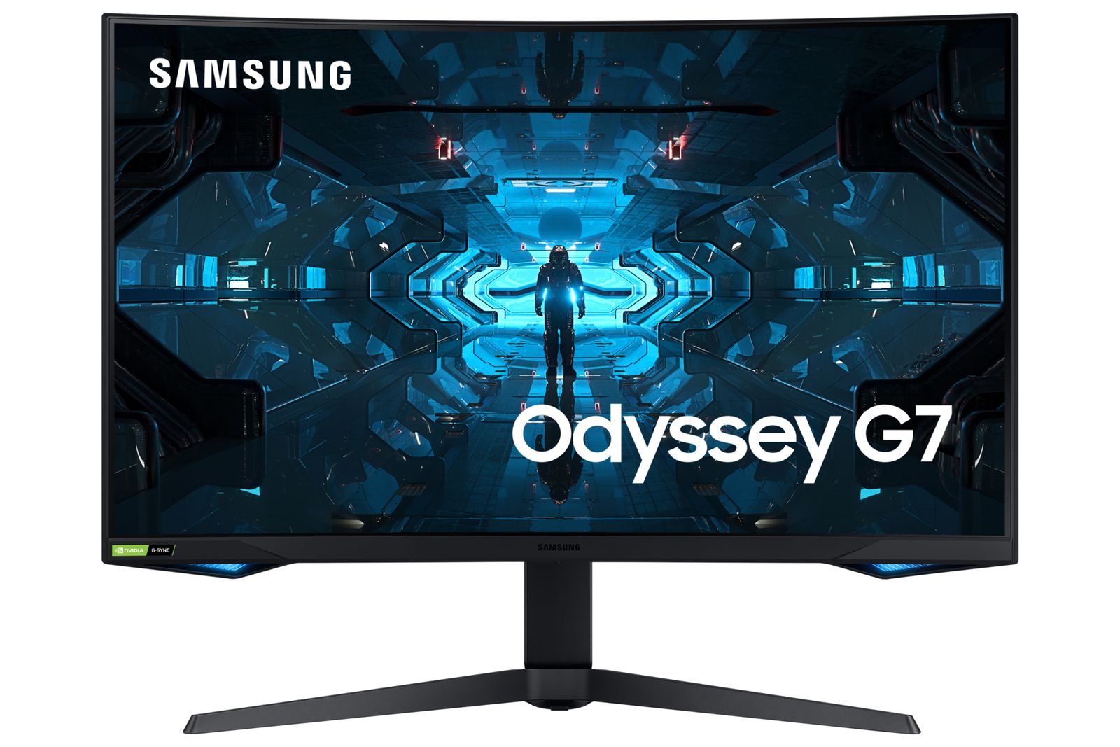 SAMSUNG Monitor Gaming Odyssey G7 (C32G73), Curvo (1000R), 32“, 2560x1440 (WQHD 2K), HDR 600, VA, 240 Hz, 1 ms, FreeSync Pro, G-Sync, HDMI, USB 3.0, Display Port, Ingresso Audio, HAS, Pivot, PIP, PBP
