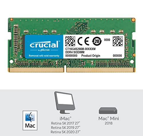 Crucial CT16G4S266M 16 GB DDR4 SO-DIMM Laptop RAM 2666 MHz CL19 1.2 V 1 x 16 GB