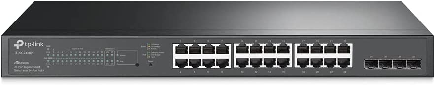 TP-Link TL-SG2428P 24-Port Gigabit Managed PoE Switch 4 SFP-Slots 250 Watt Zentrales Cloud-Management In Omada-SDN integriert IPv6 Sicheres Netzwerk,Geschäfts-Netzwerk
