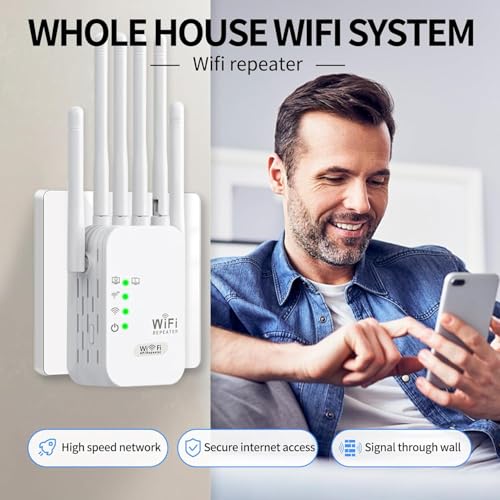 Generico AP600 WLAN-Repeater, Dualband, 6 Antennen, 2x LAN, Reichweite bis zu 1200 m²