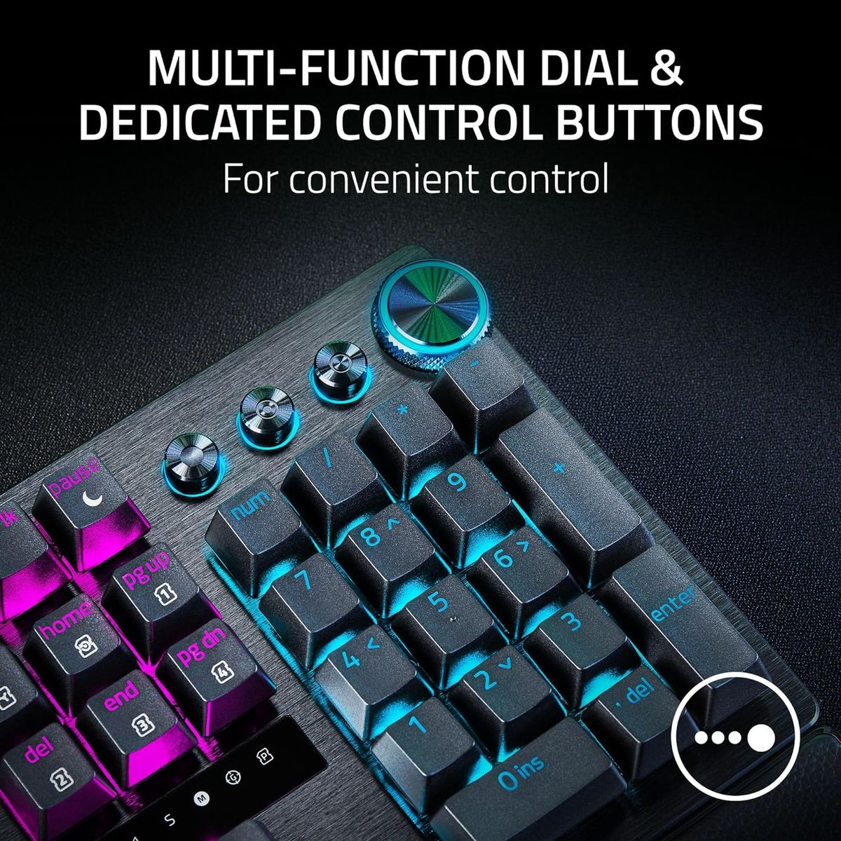 Razer Huntsman V3 Pro Gaming Keyboard Media Buttons Analog Optical Switches Chroma RGB UK Layout QWERTY