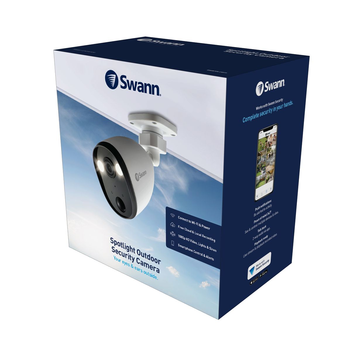 Swann SWIFI-SPOTCAM Geschoss IP-Sicherheitskamera Innen & Außen FHD Decke/Wand