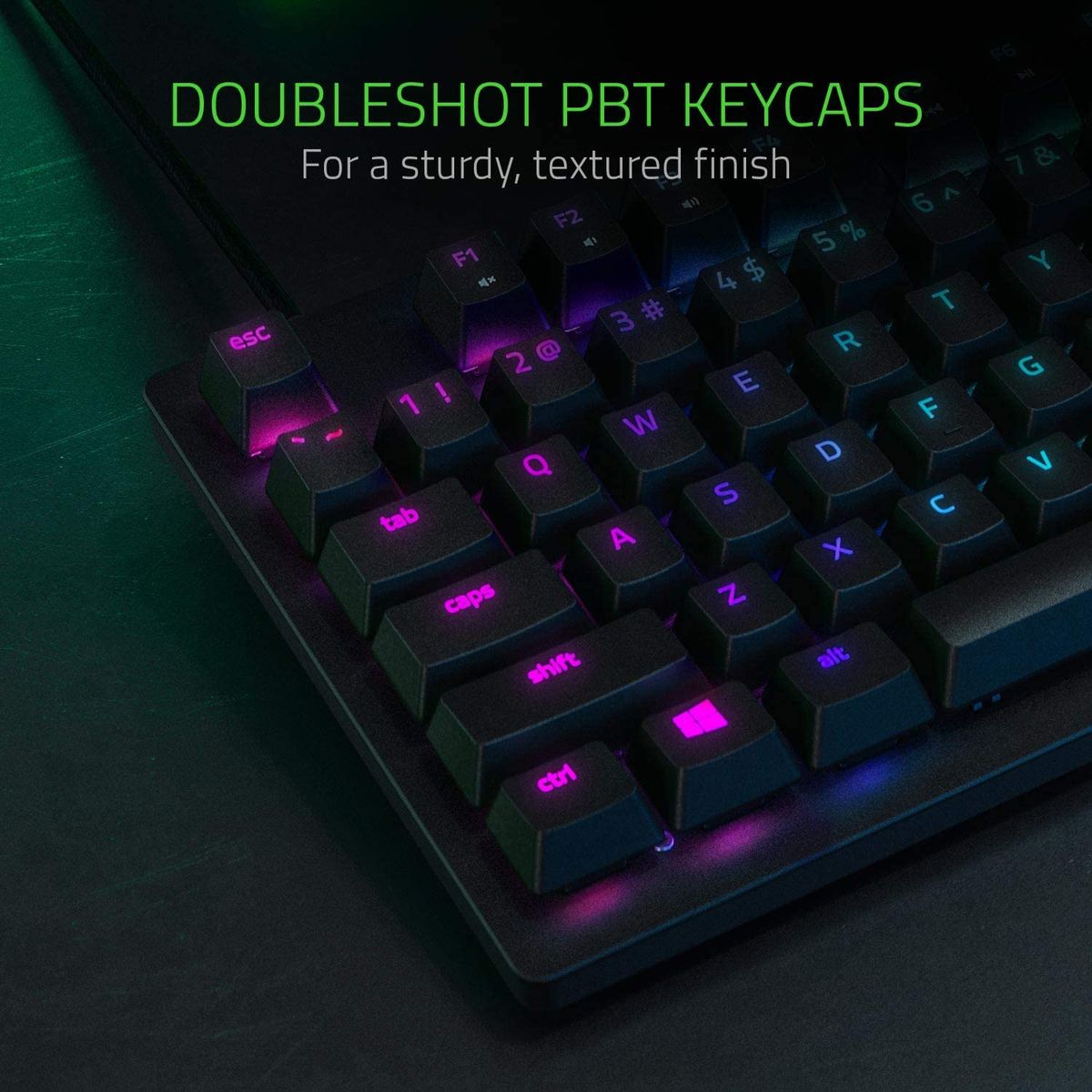 Razer Huntsman TE Gaming Keyboard Optical Red Switches TKL RGB ESP Layout - QWERTY