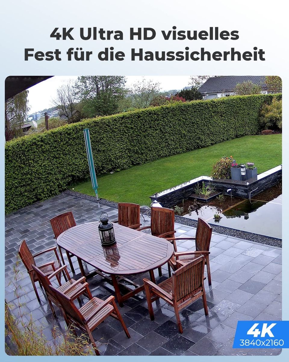 Reolink 4K Smarte PoE Überwachungskamera Aussen mit Personen-/Fahrzeugerkennung, 8MP IP Kamera mit Audio und Micro SD Kartensteckplatz, IR Nachtsicht, IP66 Wasserfest, Zeitraffer, RLC-810A Reolink Rlc-810a 4k Überwachungskamera