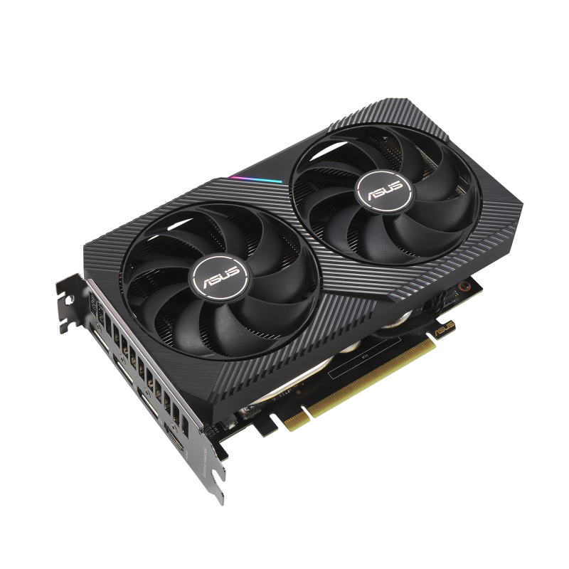 ASUS Dual GeForce RTX 3060 Ti V2 MINI Grafikkarte, 8 GB GDDR6, PCIe 4.0, HDMI 2.1, 3x DisplayPort 1.4a, 4864 CUDA, 200 mm