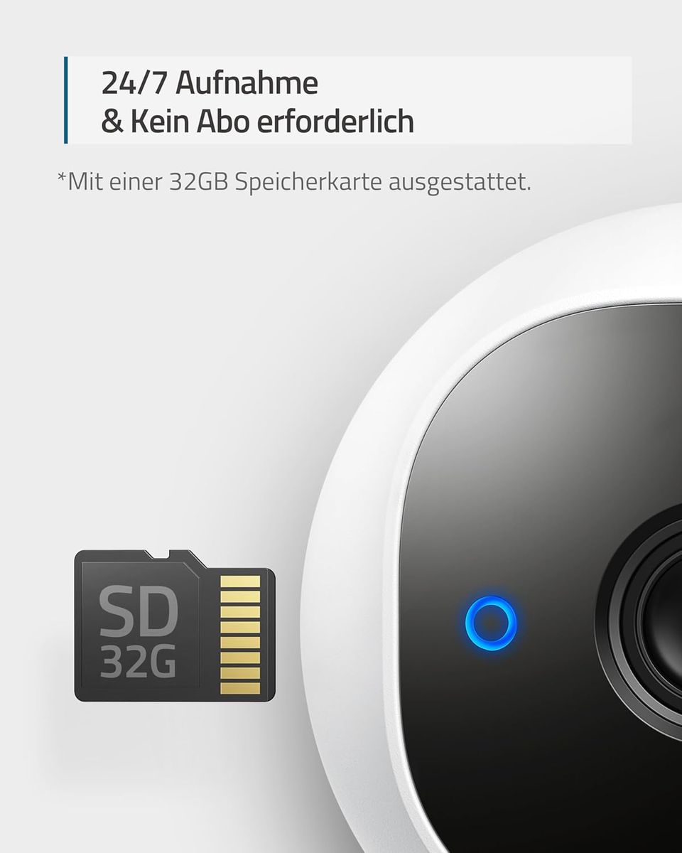 eufy Security Outdoor Cam E220 Outdoor-Überwachungskamera, 2K Auflösung, Scheinwerfer, Farbnachtsicht, gebührenfrei, IP67, kabelgebunden