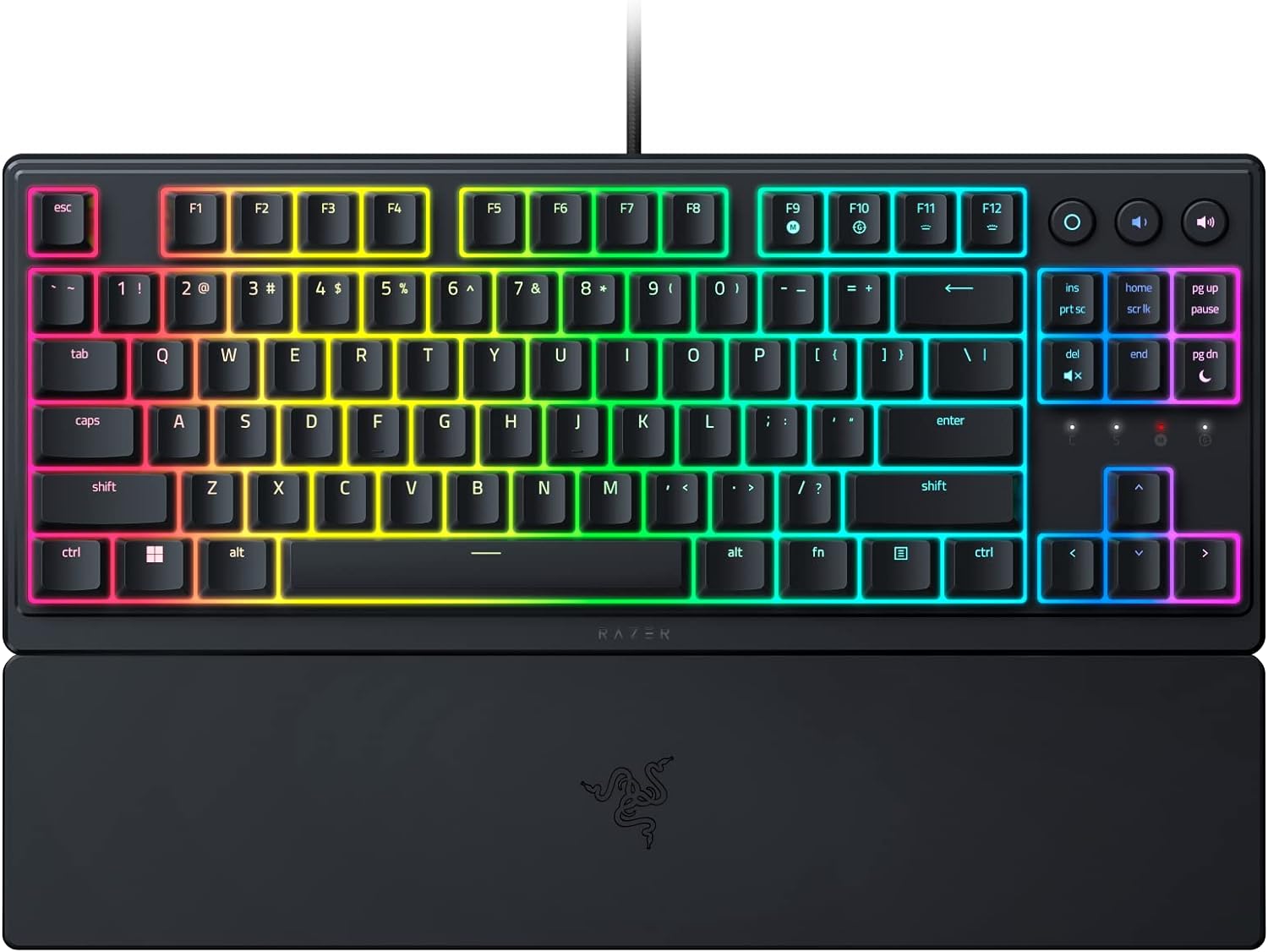 Razer Ornata V3 Tenkeyless - Kabelgebunden - USB - Mecha-Membran-Schlu00fcsselschalter - RGB-LED - Schwarz - (USA Layout - QWERTY)