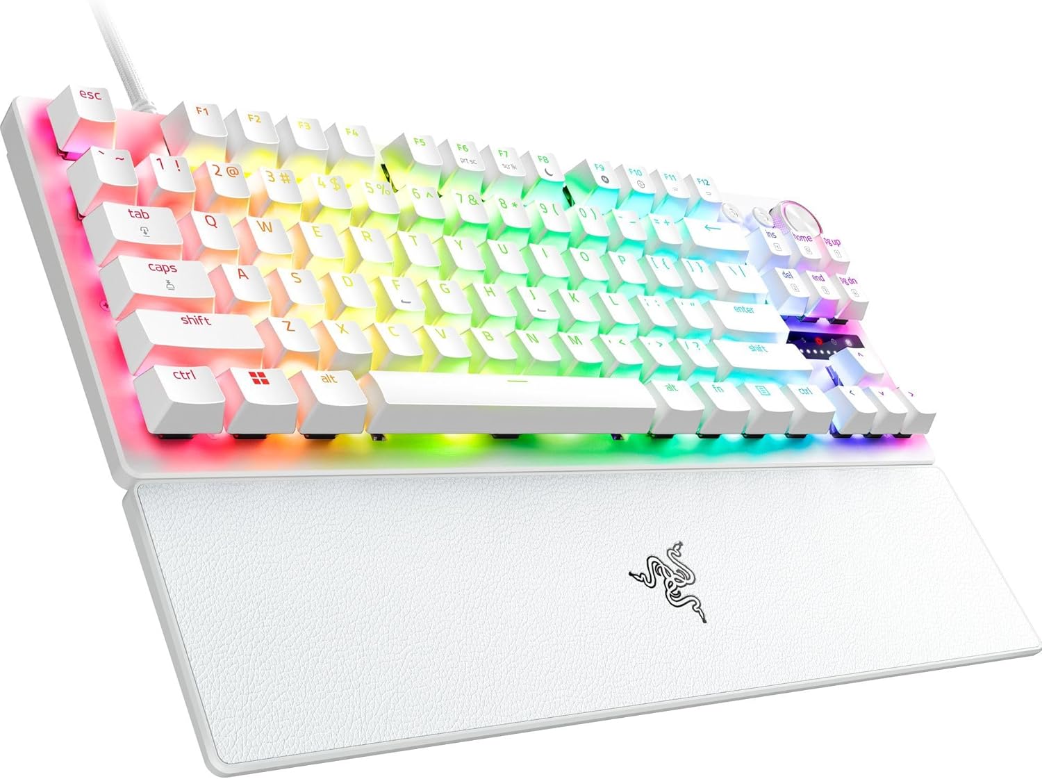 Razer Huntsman V3 Pro Tenkeyless - Analog Optical E-Sports PC-Keyboard - Razer Snap Tap & Rapid Trigger (Multifunktionsrad mit 2 dedizierten Tasten, PBT-Tasten) Weiß