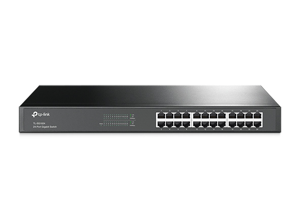 TP-Link TL-SG1024(UN) V11.0 24-Port-Gigabit-Rackmount-Switch, Unmanaged, 1U, 24x RJ45 10/100/1000, AC-Netzteil, 48 Gbit/s Switchingkapazität