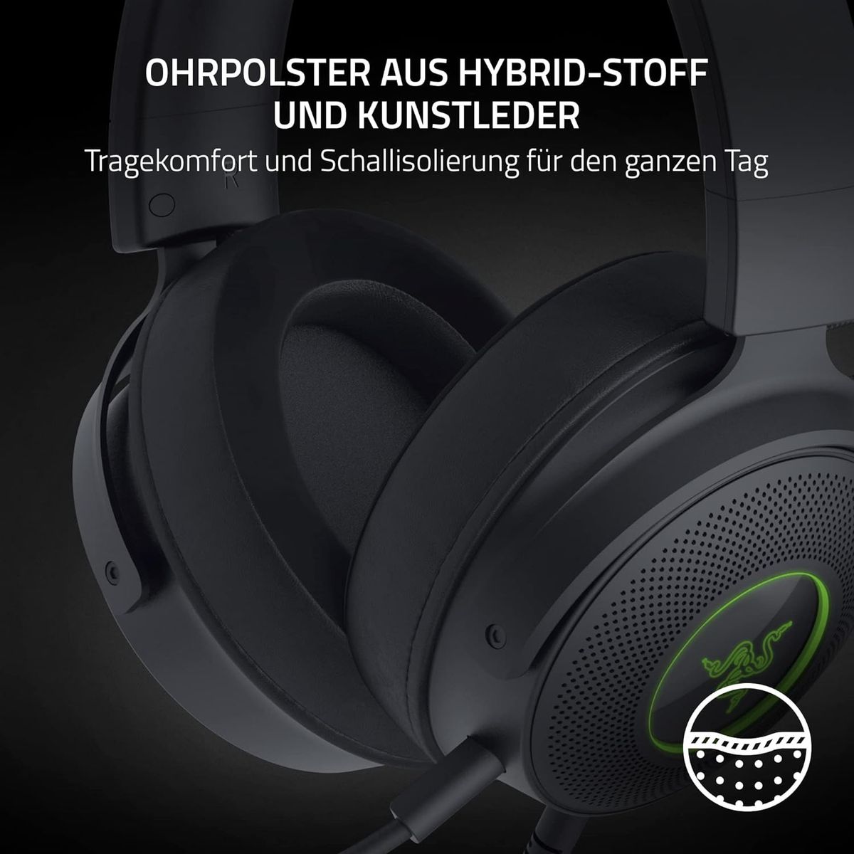 Razer Kraken Kitty V2 Pro Gaming Headset USB Virtual 7.1 Surround-Sound for PC PS Switch Black