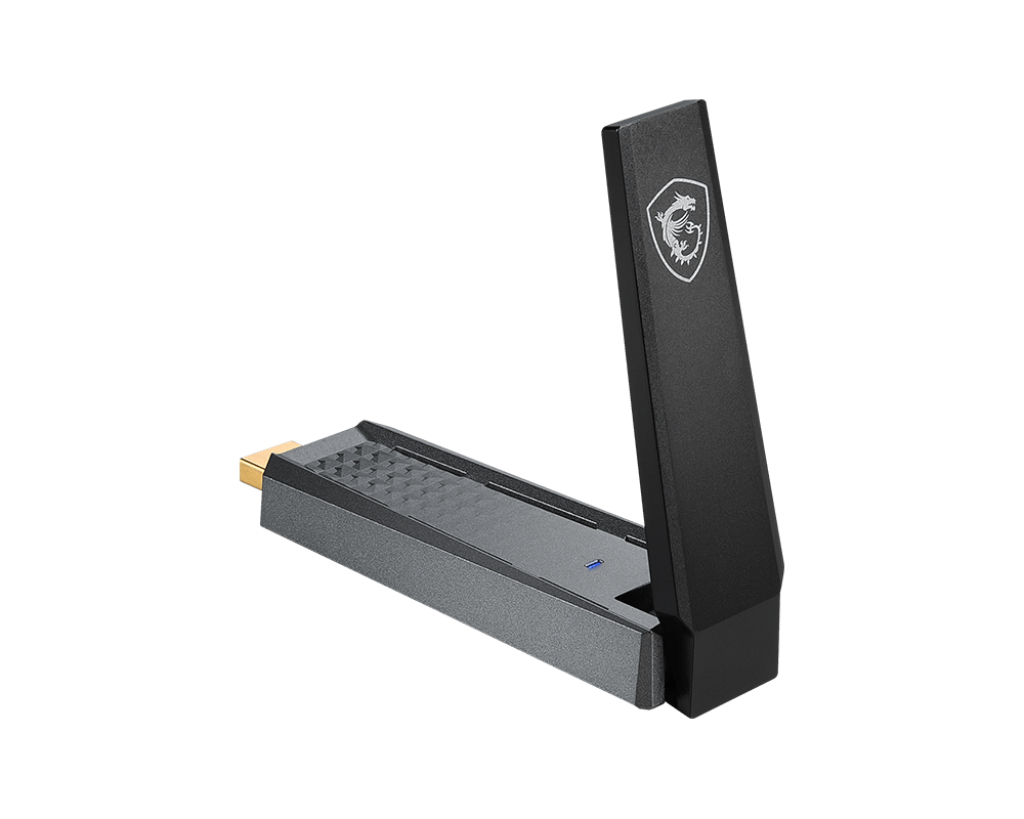 MSI AX1800 WiFi USB-Adapter, USB Typ-A (USB 2.0), Dualband 2,4/5 GHz, Schwarz