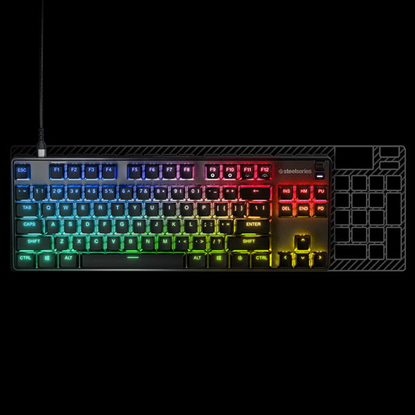 SteelSeries Apex 9 TKL - Mechanische Gaming-Tastatur - Optische Schalter - 2-Punkt Antrieb - Tenkeyless - (GBR Layout - QWERTY)