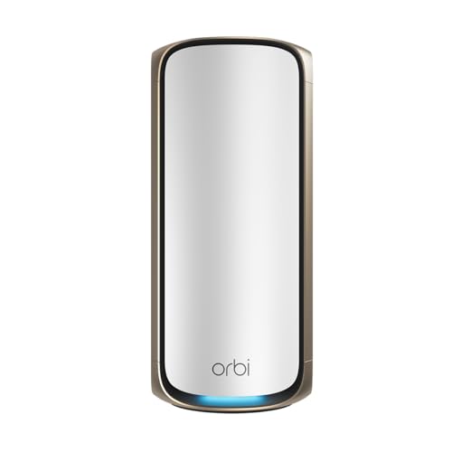 NETGEAR Orbi 970 Series Mesh-Satellit, Quad-Band WiFi 7, 11530 Mbit/s, Grau, Intern, WPA3, 3x LAN, EU