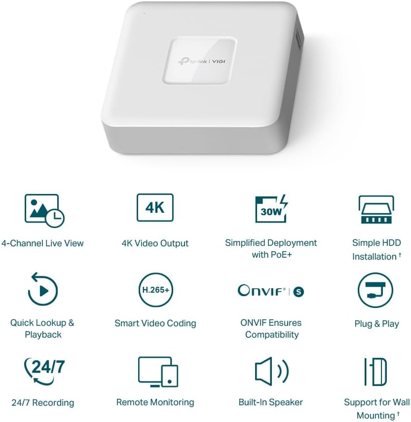 TP-Link VIGI 4 Channel PoE+ Netzwerk-Video-Recorder