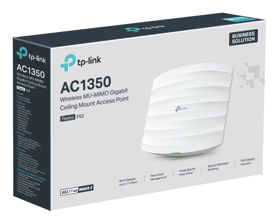 TP-Link Festa F52 WLAN Access Point, Dualband 2,4/5 GHz 867 Mbit/s, PoE, Weiß, V1.0 EU