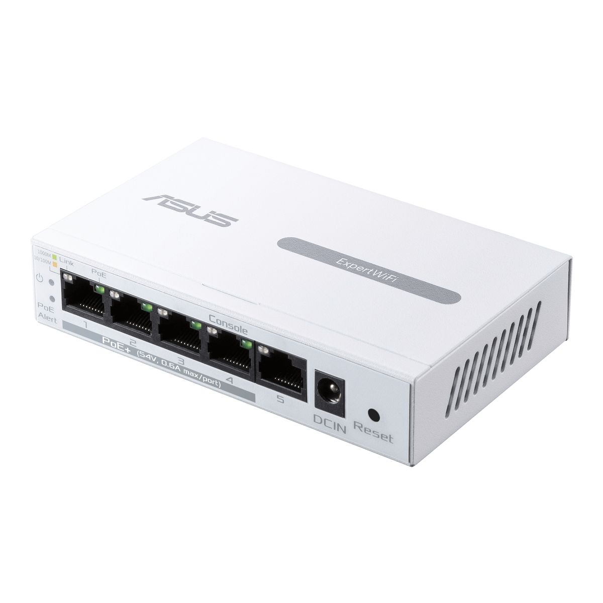 ASUS ExpertWiFi EBP15 Managed PoE+-Switch 5x Gigabit, 4x PoE+ 60W Gesamt, 54V DC, Weiß