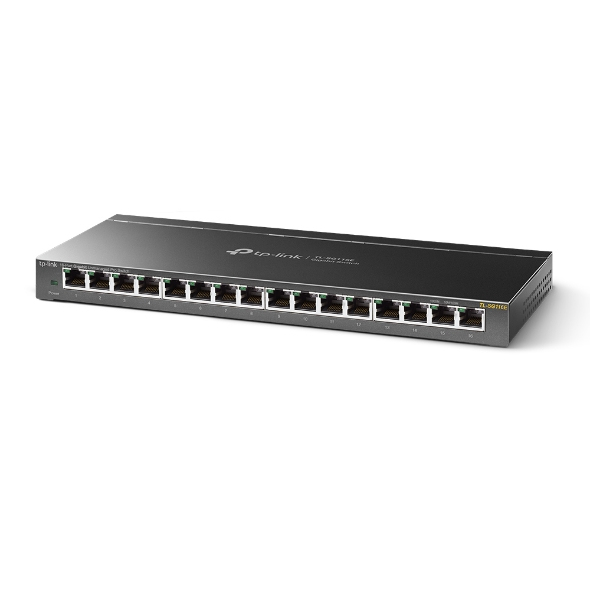 TP-Link TL-SG116E(UN) V2.0 16-Port Gigabit Unmanaged Pro Switch, L2, QoS, Desktop, Metallgehäuse, DC-Netzteil