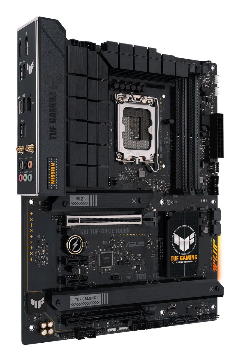 ASUS TUF Gaming B760-PLUS WIFI D4 Mainboard, Intel LGA 1700, B760, ATX, DDR4, 2.5Gb LAN, Wi-Fi 6, Bluetooth 5.2, 3x M.2