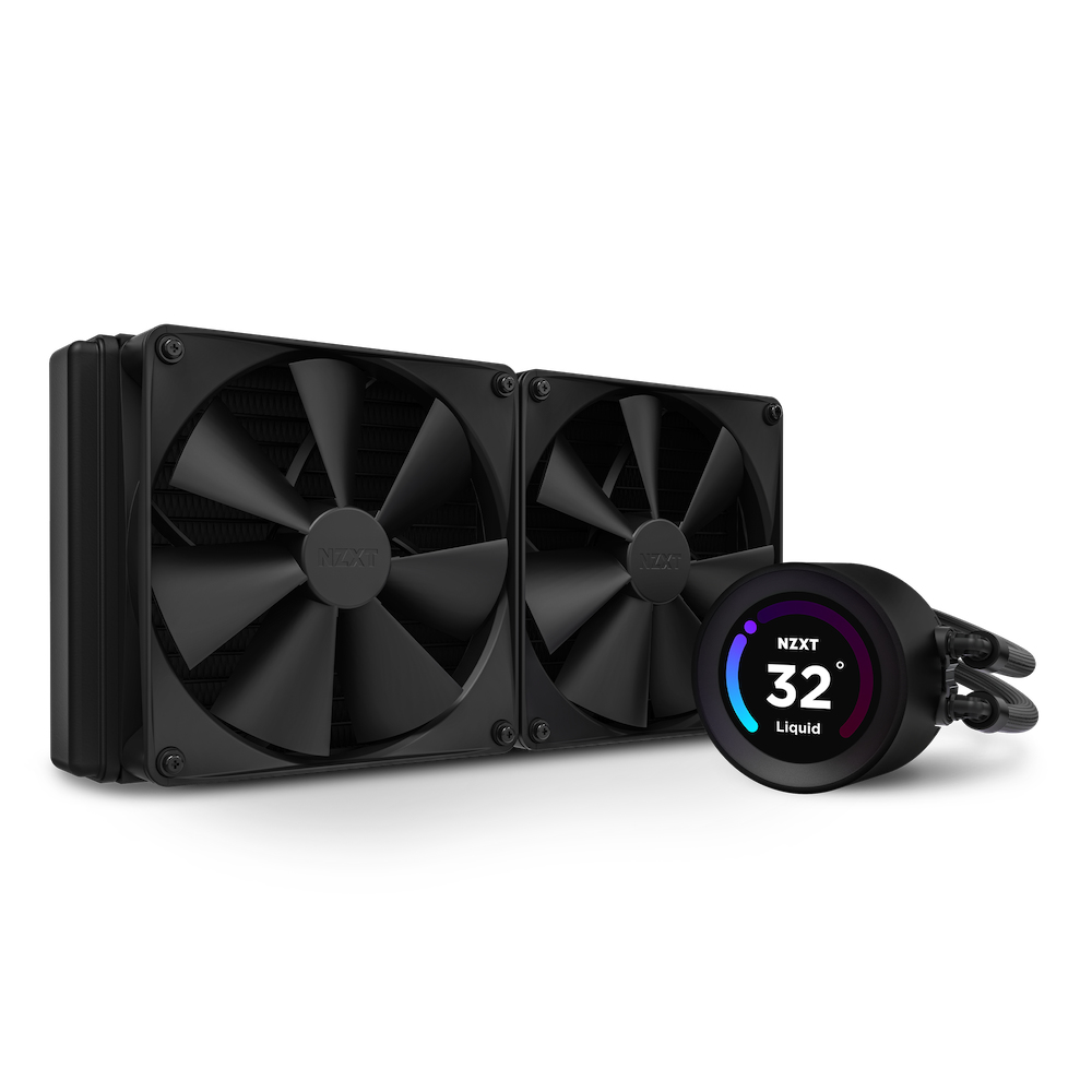 NZXT Kraken Elite 280 All-in-One-Flüssigkeitskühler, 280 mm Radiator, 140 mm Lüfter (2x), TFT-LCD Display, Schwarz