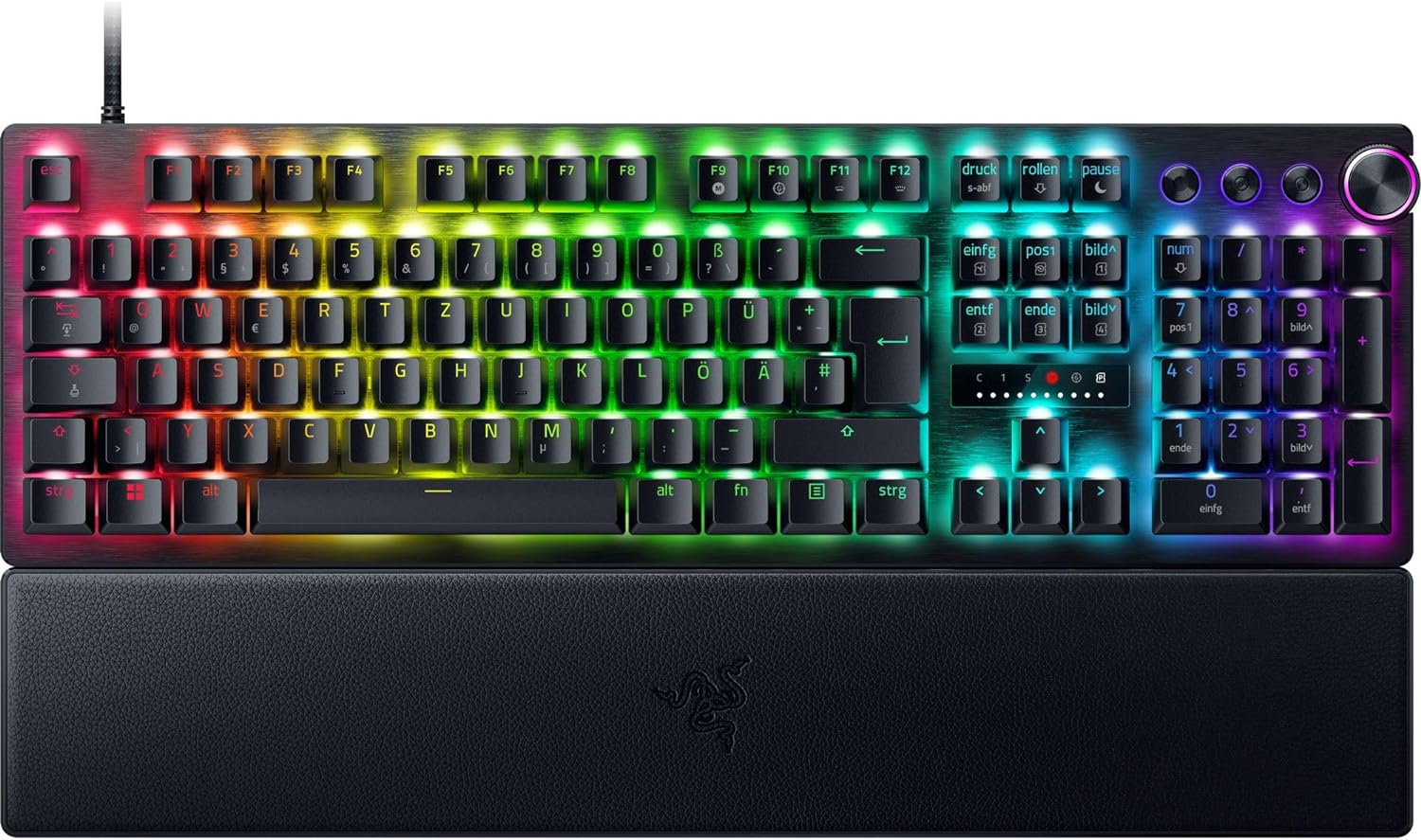 Razer Huntsman V3 Pro Gaming Keyboard Media Buttons Analog Optical Switches Chroma RGB DEU Layout QWERTZ