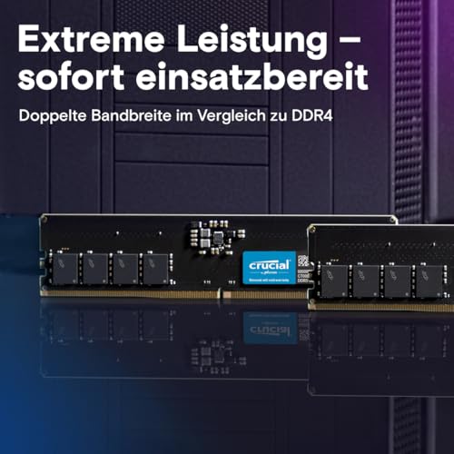 Crucial CT2K32G48C40U5 64 GB (2x32 GB) DDR5 4800 MHz CL40 288-pin DIMM 1.1 V PC/Server RAM On-Die ECC
