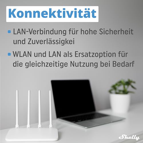 Shelly Pro 3 3-Kanal 3-Phasen DIN-Schienen-Relais, 48 A (16 A/Kanal), WLAN & LAN, iOS & Android App, Alexa & Google Home, Hausautomation, Licht- & Motorsteuerung