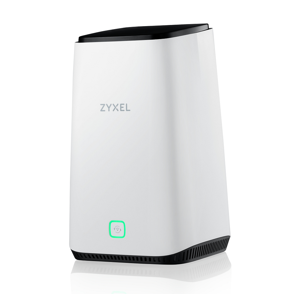 Zyxel FWA-510-EU0102F 5G FWA-Router, WiFi 6 (AX3600) Tri-Band, Multi-Gigabit Ethernet, SIM-Karten-Slot, TS9-Antennen, USB-A, Nebula Cloud, Schwarz/Weiß