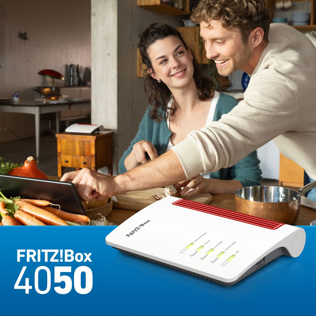 AVM FRITZ!Box 4050 WLAN-Router Wi-Fi 6 (802.11ax) Dual-Band 2400 Mbit/s Gigabit Ethernet DECT USB RJ11