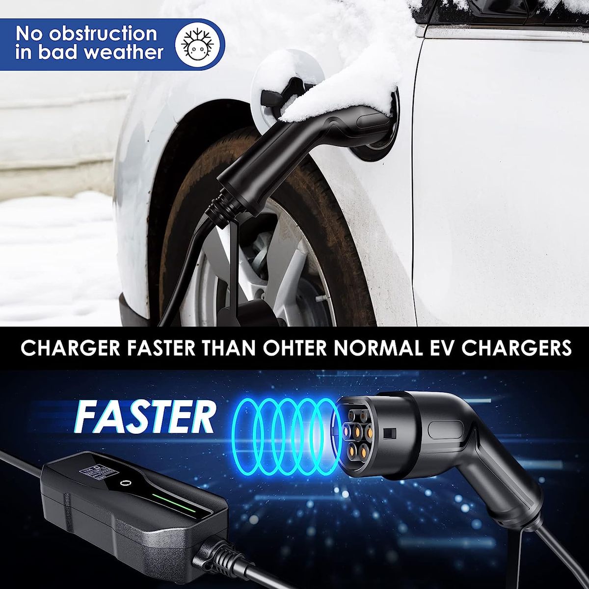 TTLIFE Tragbares Typ 2 EV Ladegerät für CEE Stecker,Ladegerät für Elektrofahrzeug-Ladekabel,10A/16A/20A/24A/32A Schaltbare mit Digitalanzeige,7,2KW, IEC 62196-2, 5 Meter Mit Aufbewahrungstasche