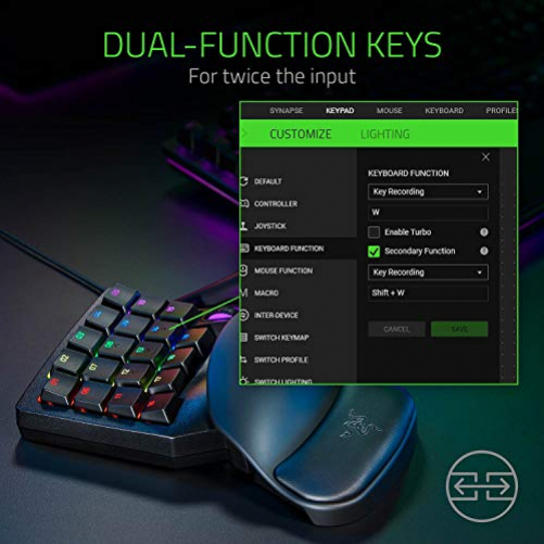 Razer Tartarus Pro Gaming Keypad Optical Switches Chroma RGB for PC Black