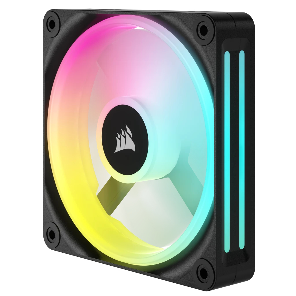 Corsair CUE LINK QX120 RGB Gehäuselüfter 120 mm, PWM, 2400 RPM, 63,1 cfm, 120 x 120 x 25 mm, Schwarz/Weiß, 1 Stück